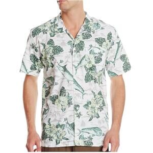 Columbia PFG Trollers Best Short Sleeve Fishing Shirt Small Green White